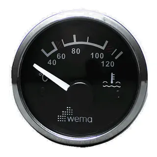WEMA Vanntemperaturm&#229;ler - Sort 0-120&#176;C