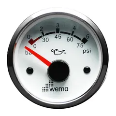 WEMA Oljetrykksm&#229;ler 0-5 Bar SL-hvit