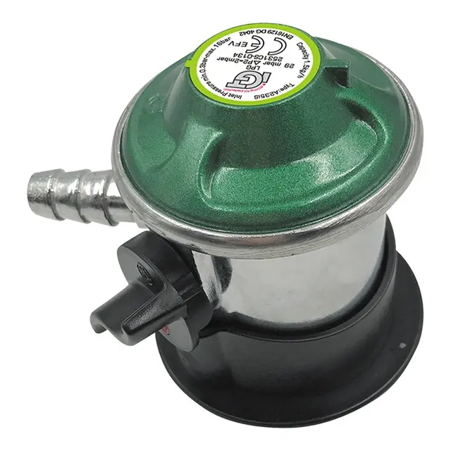 Regulator for gassflasker 29mbar click-on, Ø10-12 mm slange 