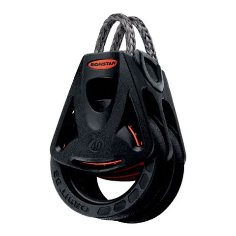 RONSTAN Blokk Orbit 40 dobbel Ø40mm trinse - 9mm tau - kulelager(BB) 