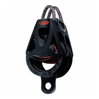 RONSTAN Blokk Orbit 55 dobbel hundsvott &#216;55mm trinse - 10mm tau - kulelager(BB)