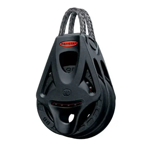 RONSTAN Blokk Orbit 70 dobbel hundsvott Ø70mm trinse - 12mm tau - kulelager(BB) 