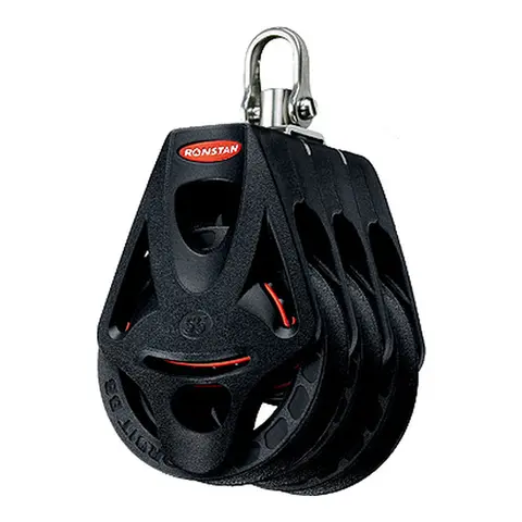 RONSTAN Blokk Orbit 55 trpl hundsv sviv. Ø55mm trinse - 10mm tau - kulelager(BB) 