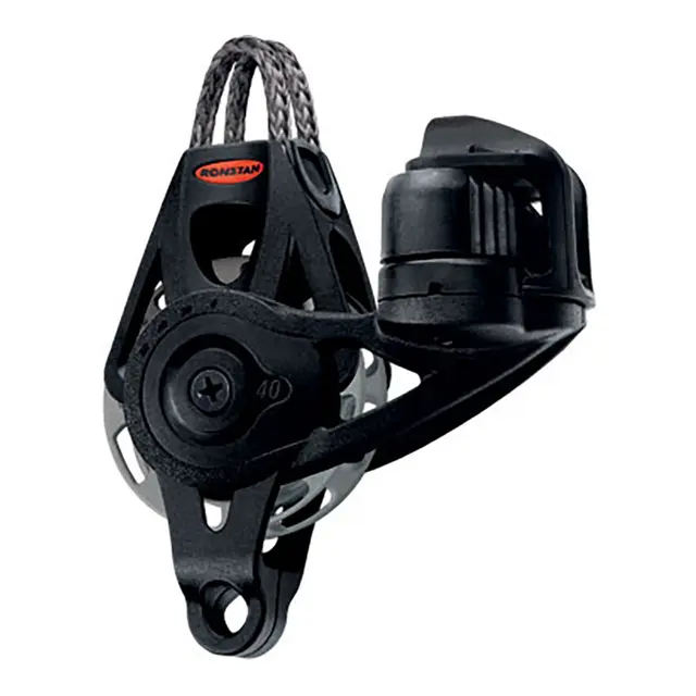 RONSTAN Tikkeblokk Orbit 40 enk hv cleat Ø40mm trinse - 9mm tau - auto RF46131 