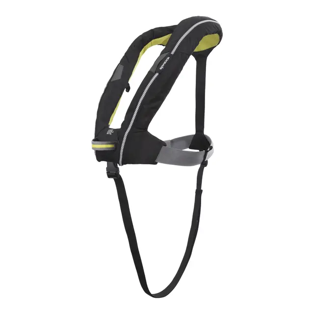 SPINLOCK Deckvest Lite+ Sort Oppblåsbar seilvest 170N m/PLB feste 