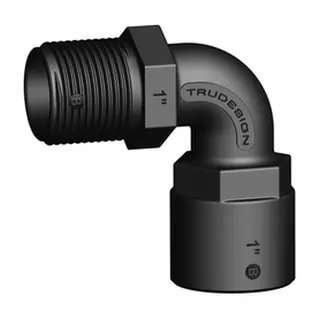 TRUDESIGN Bend 90° innv./utv. R1" 90780 - Sort 