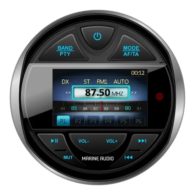 1852M Marine stereo DAB+, Bluetooth Rund - Sort/sølv 