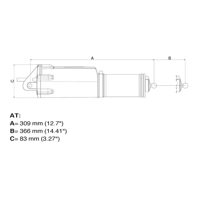 ULTRAFLEX Sylindersett m/ kontrollpanel L: 309-366 mm 