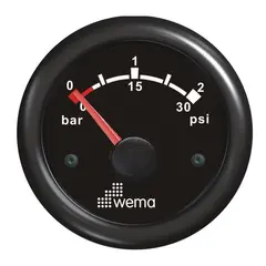 WEMA Turbotrykkm&#229;ler  0-2 bar SL sort
