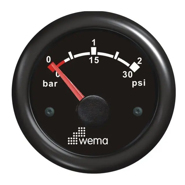 WEMA Turbotrykkmåler  0-2 bar SL sort 