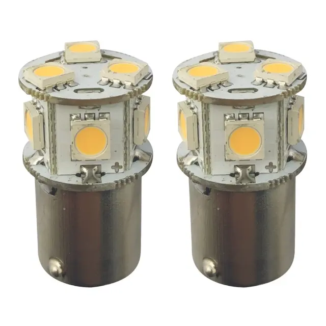 1852M LED Pære u/kuppel 12/24V - 2pk BA15S - Varmhvit - 140 lumen 