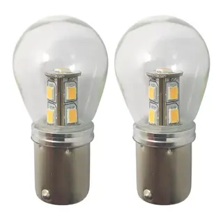 1852M LED P&#230;re m/kuppel 12/24V - 2pk BA15S - Varmhvit - 140 lumen