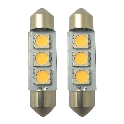1852M LED pære 12/24V - 2pk Festoon 37 - Varmhvit - 40 lum (120°)
