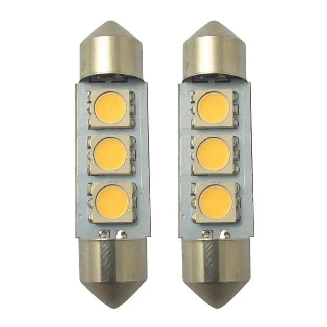 1852M LED pære 12/24V - 2pk Festoon 37 - Varmhvit - 40 lum (120°) 