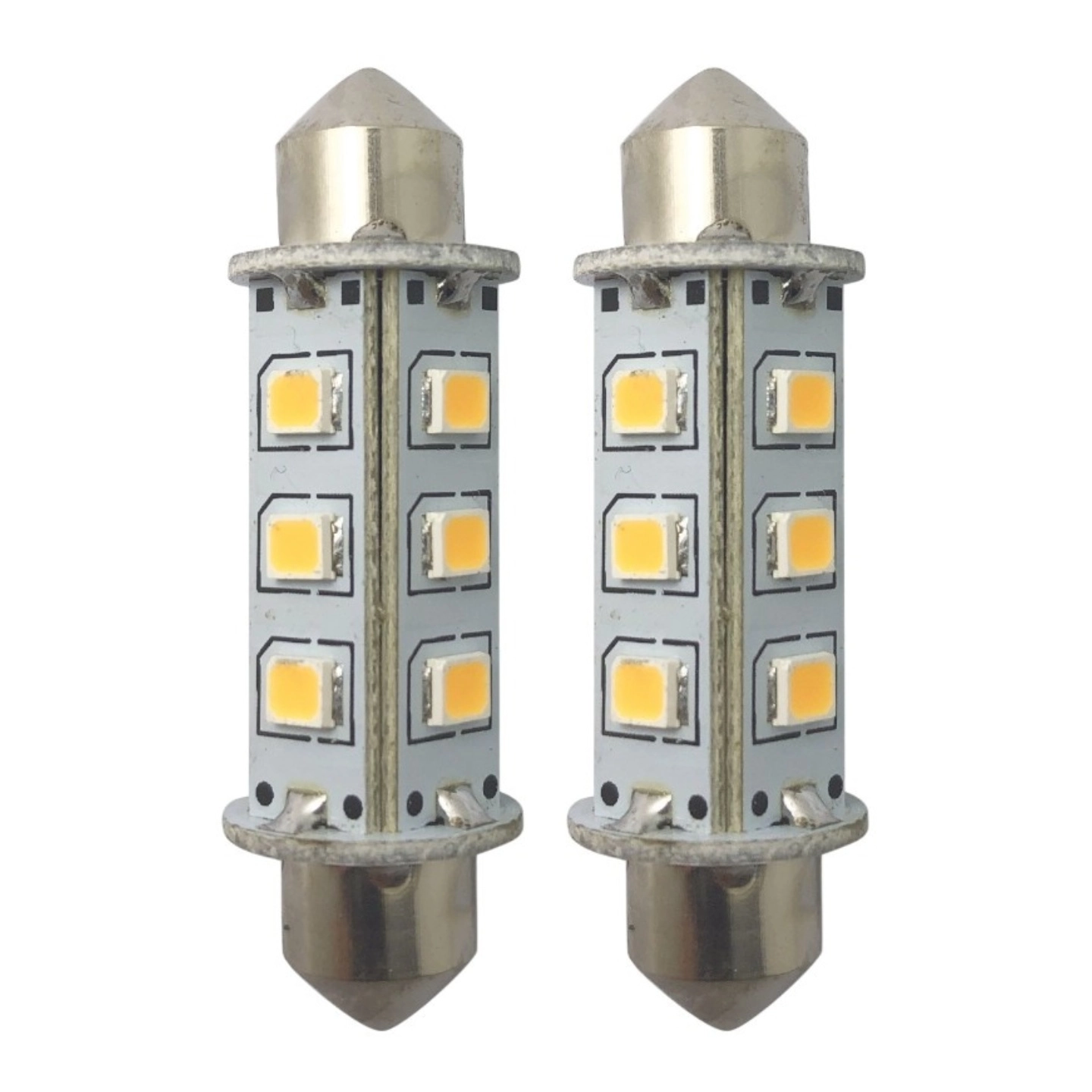 1852M LED pære omni festoon 360° 42mm - varmhvit 2-pk