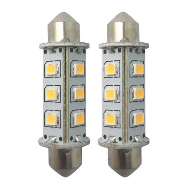 1852M LED pære omni festoon 360° 42mm - varmhvit 2-pk 
