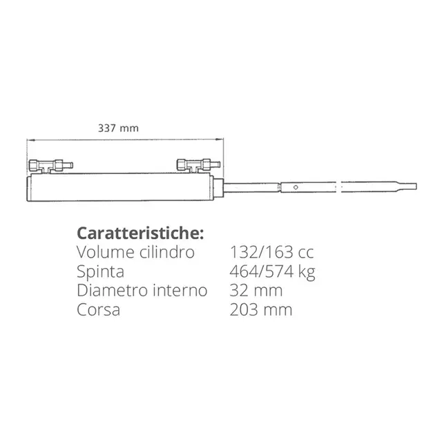 ULTRAFLEX Sylinder. UC-132-OBS sidemontert 
