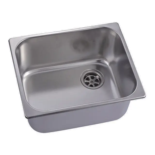 Stålvask firkantet, børstet stål Mål utv.: 365 x 225 mm 