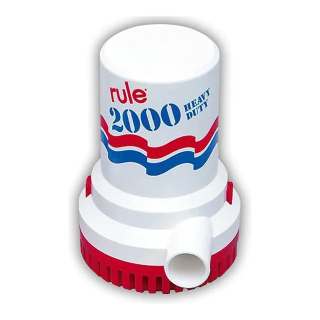 RULE Lensepumpe 2000 GPH, 12V Org nr 10 - 7600 l/t - 1 1/8 stuss 