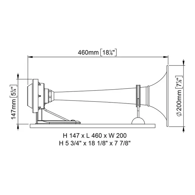 MARCO Kompressorhorn 12V- IMO, RINA godkjent m.fl 