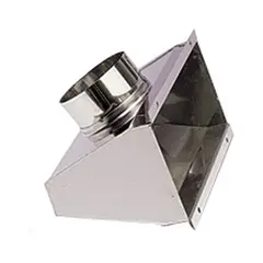 Ventilboks st&#229;l, enkelt utl&#248;p 180 x 90 mm - &#216;3&quot; slange
