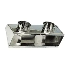 Ventilboks st&#229;l, dobbelt utl&#248;p 300 x 90 mm