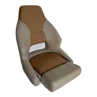 MARINVENT B&#229;tstol MI-RM52 beige / brun - marine vinyl - Flip-up