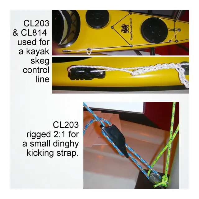 CLAMCLEAT Skjøtelås CL203 Junior lukket - sort nylon, 3 - 6mm tau 