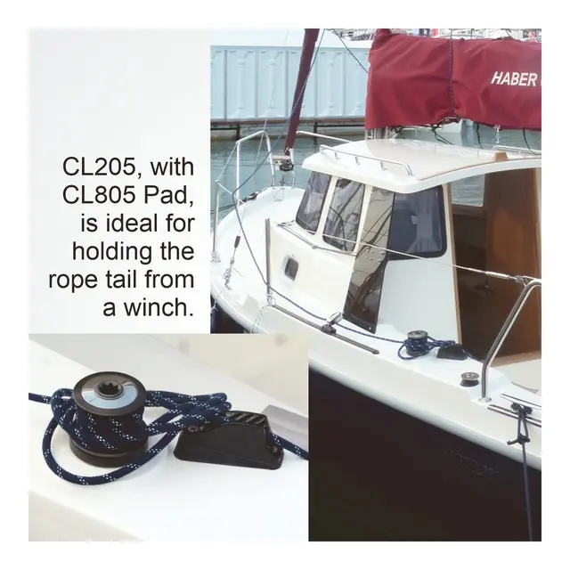 CLAMCLEAT Skjøtelås CL205, Major åpen - sort nylon, 10 - 16mm tau 