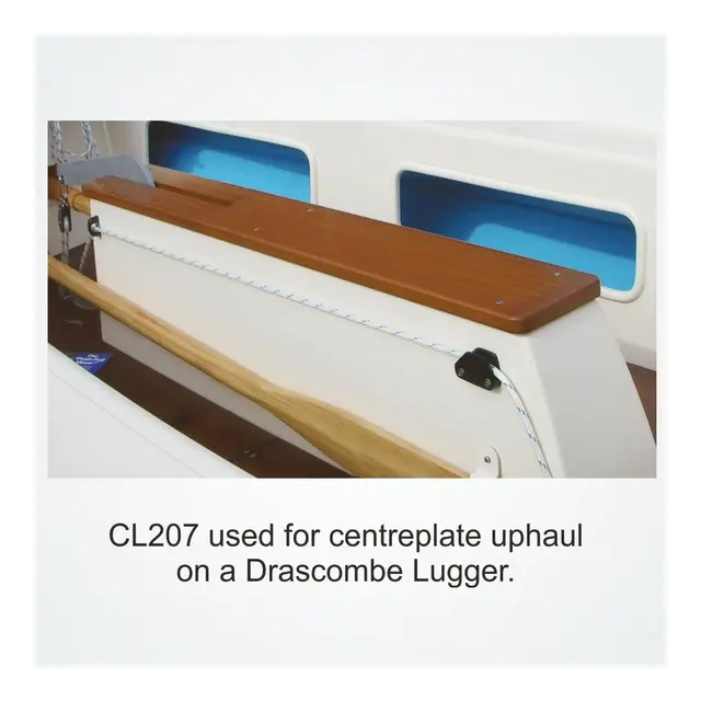 CLAMCLEAT Skjøtelås CL207, Skottmont. åpen babord - sort nylon, 6 - 10mm tau 