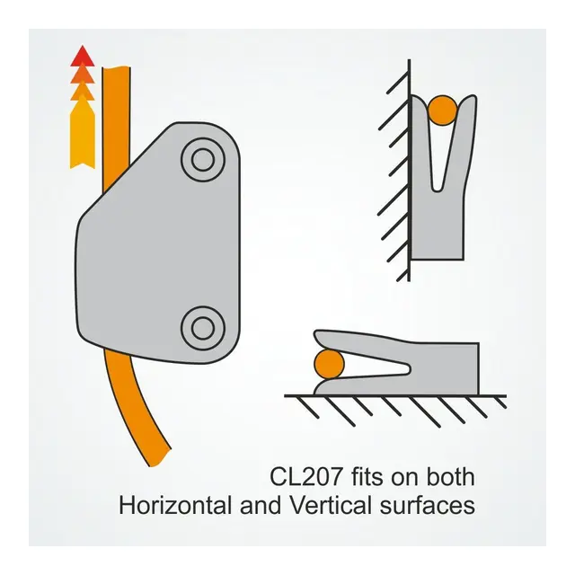 CLAMCLEAT Skjøtelås CL207, Skottmont. åpen babord - sort nylon, 6 - 10mm tau 