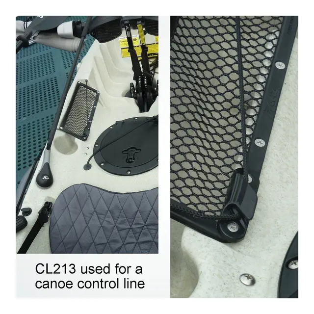 CLAMCLEAT Skjøtelås CL213, lav profil åpen styrbord - sort nylon, 2 - 5mm tau 
