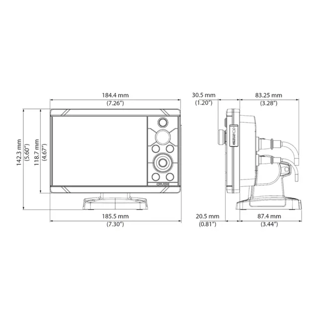 DEMO-SIMRAD Cruise 5 - m/ svinger 5" Kartplotter m/knappebetjening 