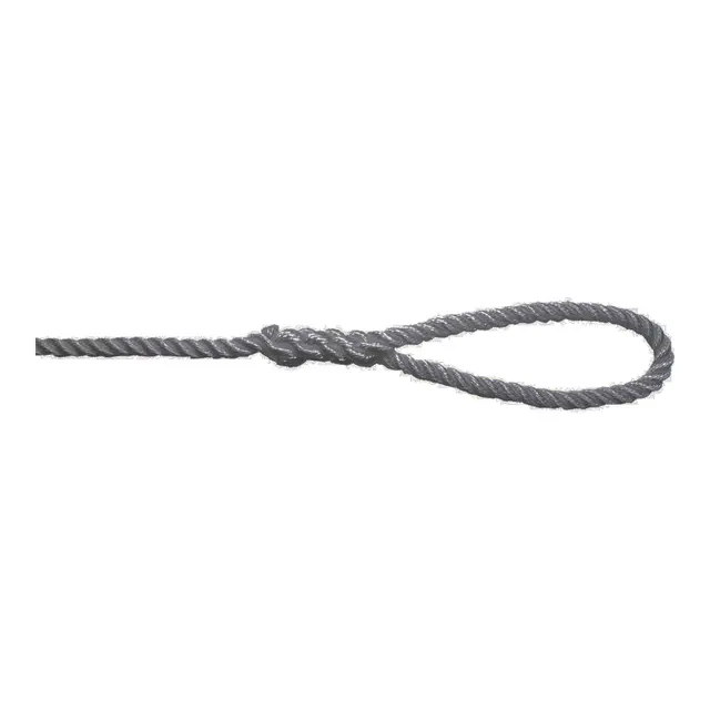ROBLINE Rapallo fortøyningsline - grå Ø14mm x 6m - tvinnet - løkke/tamp 