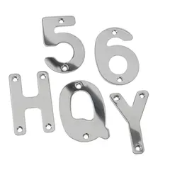 Bokstaver / tall - rustfritt polert st&#229;l 75mm h&#248;y