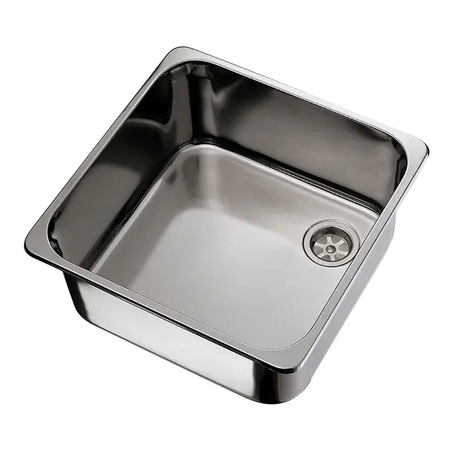 Stålvask firkantet, børstet stål Mål utv.: 355 x 320 mm 