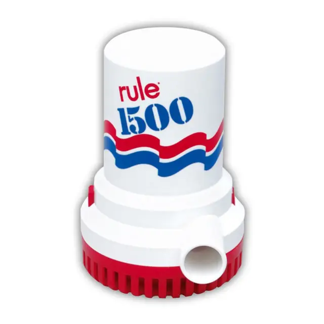RULE Lensepumpe 1500 GPH, 12V Org nr 27SA - 5700 l/t - 1 1/8 stuss 