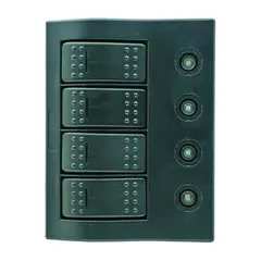 1852M Bryterpanel m/sikringer og LED lys 4 brytere