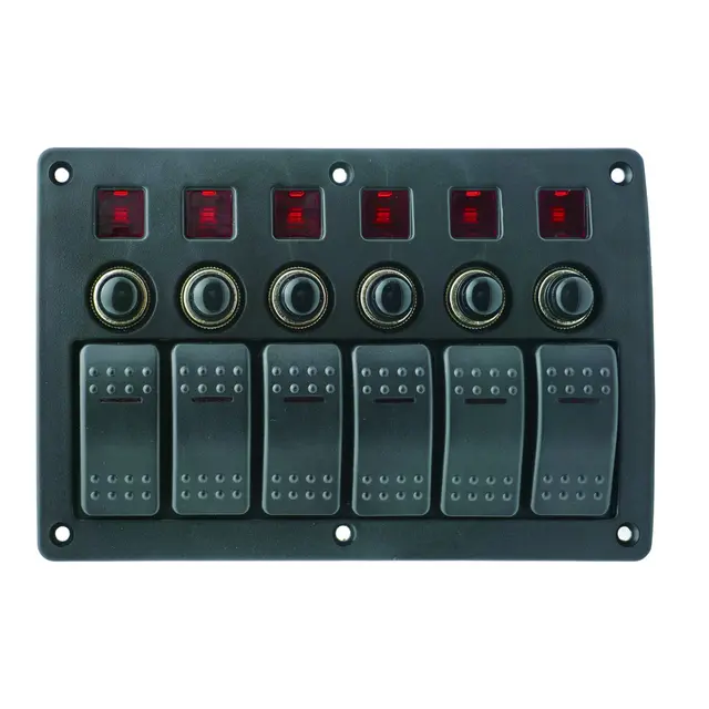 1852M Bryterpanel 12V/24V 6 brytere 
