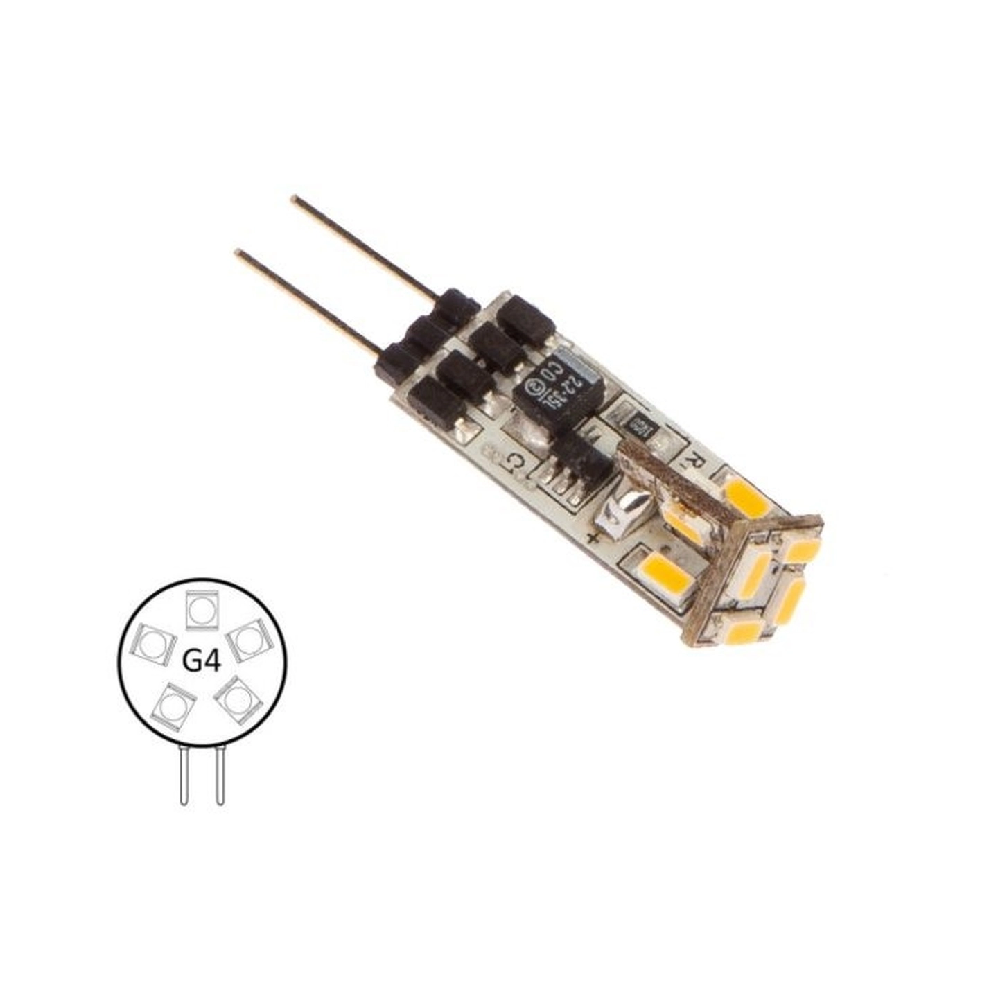 NAUTICLED innsats G4, 2700/varmhvit 12 SMD - 0,8W - dimmbar