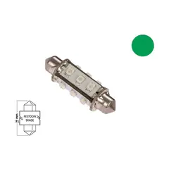 NAUTICLED P&#230;re, festoon - 31mm gr&#248;nn 0,8W