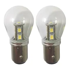 1852M LED Lanternep&#230;re m/kuppel, 2-pk BAY15D - Hvit/R&#248;d/Gr&#248;nn - 12/24V