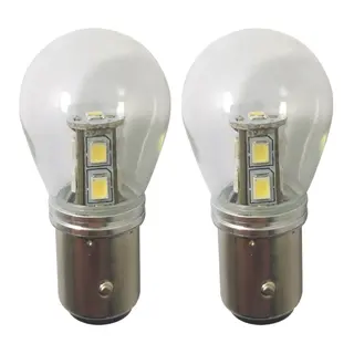 1852M LED Lanternep&#230;re m/kuppel, 2-pk BAY15D - Hvit/R&#248;d/Gr&#248;nn - 12/24V