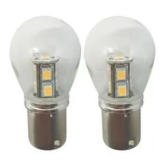 1852M LED P&#230;re m/kuppel 12/24V - 2pk BA15D - Varmhvit - 140 lumen
