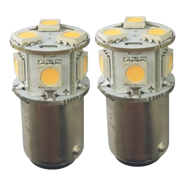1852M LED Pære u/kuppel 12/24V - 2pk BA15D - Varmhvit - 140 lumen 