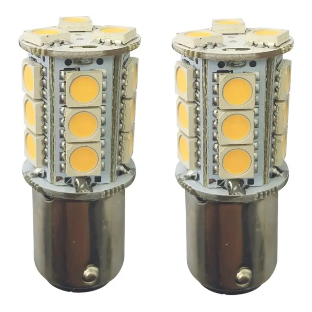 1852M LED Pære u/kuppel 12/24V - 2pk BA15D - Varmhvit - 250 lumen 