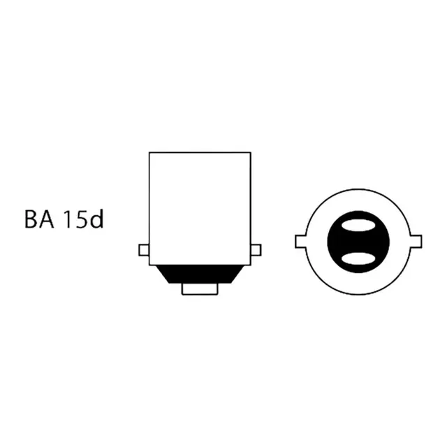 1852M LED Pære u/kuppel 12/24V - 2pk BA15D - Varmhvit - 250 lumen 