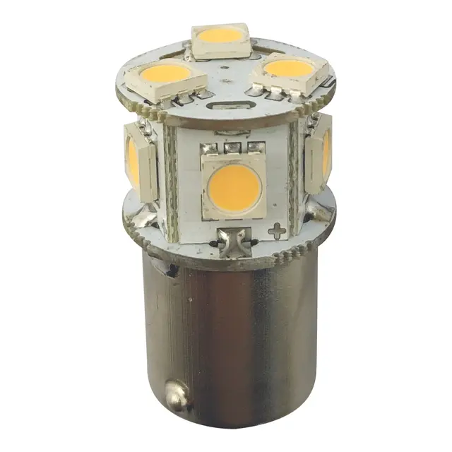 1852M LED Pære u/kuppel 12/24V - 2pk BA15S - Varmhvit - 140 lumen 
