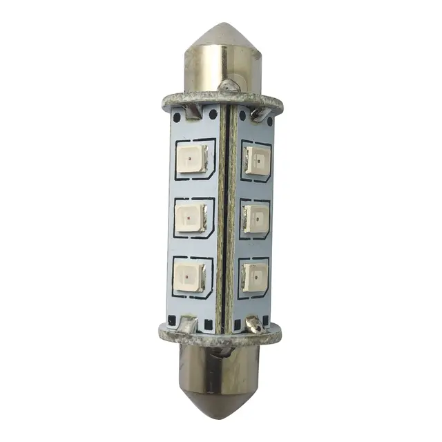 1852M LED Lanternepære 12/24V, 2-pk Festoon 42 - Kaldhvit - 120 lum 