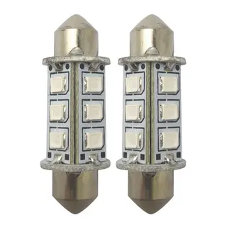 1852M LED Lanternepære 12/24V, 2-pk Festoon - Kaldhvit - lum